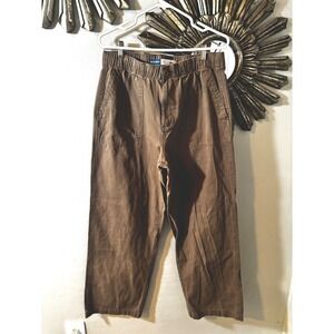 Old Navy Brown Utility Cargo Pants Elastic Waist Relaxed Baggy Women M